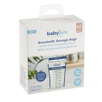 Babyjem Breast Milk Storage Bags - Sterile, BPA-Free, Airtight & Self-Standing - 25 Count by Beauty Care Bag