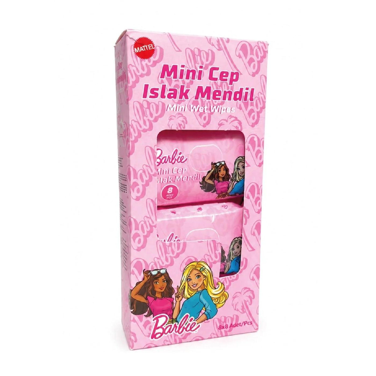 Barbie Mini Pocket Wet Wipes Gentle On-the-Go Cleansing 8-Pack by Beauty Care Bag