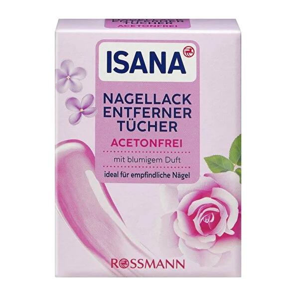 Isana Acetone-Free Nail Polish Remover Wipes - Gentle, Travel-Friendly, Moisturizing Nail Care for All Nail Types by Beauty Care Bag