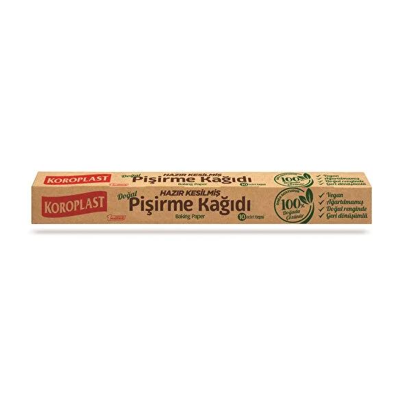 Koroplast Unbleached Biodegradable Baking Paper - 10 Pre-Cut Non-Stick Sheets - Vegan & Oven Safe Baking Parchment Paper, Easy Cleanup by Beauty Care Bag