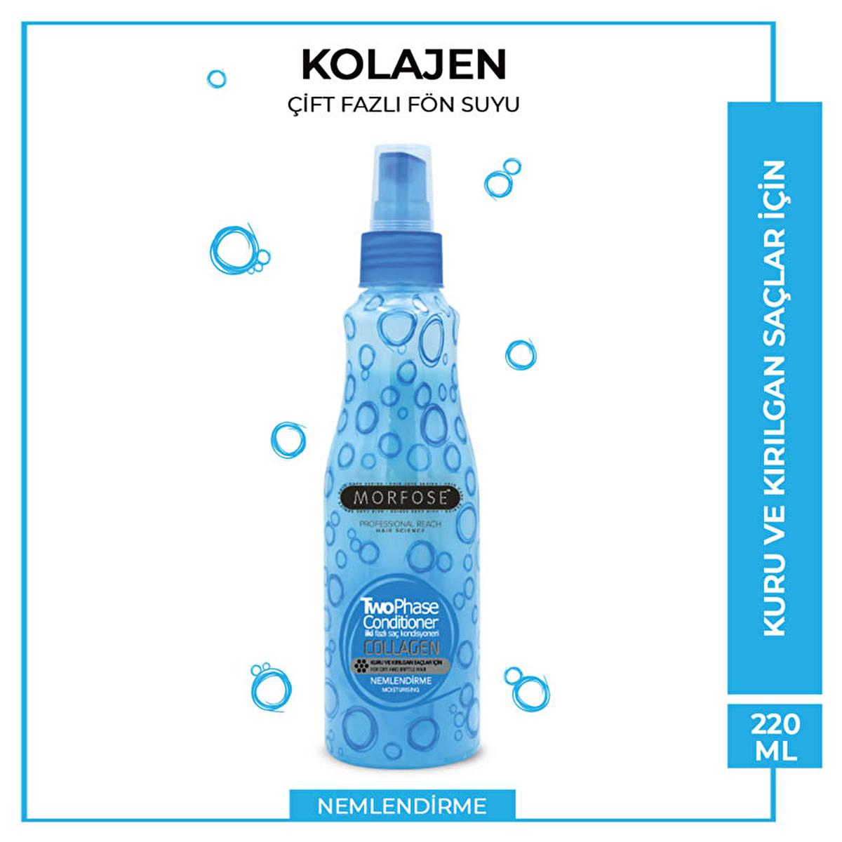 Morfose Collagen Double Phase Hair Serum - 7.44 fl oz, Heat Protectant & Softening Hair Care by Beauty Care Bag