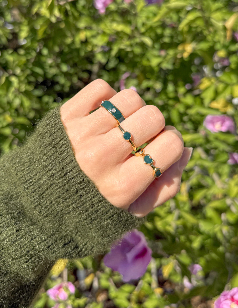 Jade Ring Set by Elevated Faith