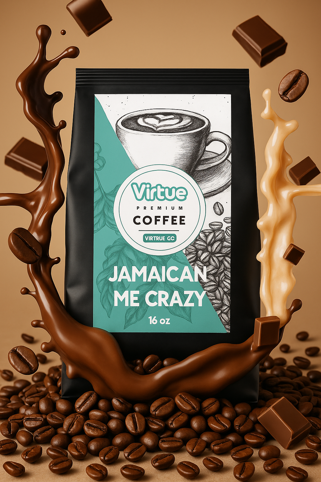 Jamaican Me Crazy chocolate and Kahlua flavored coffee, 16 oz bag