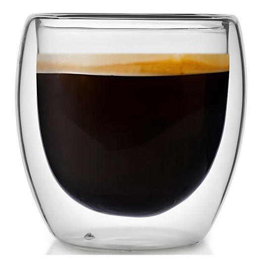 Lia Double-Walled Glass Mug Set - 7.45 fl oz, Vacuum Insulated, Borosilicate Glassware by Beauty Care Bag