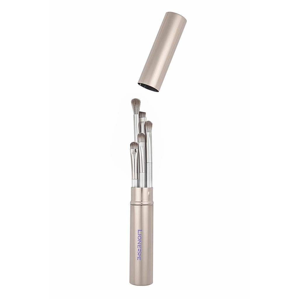 Lionesse 5-Piece Makeup Brush Set for Flawless Application by Beauty Care Bag
