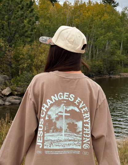 Jesus Changes Everything LS Heavyweight Tee by Elevated Faith