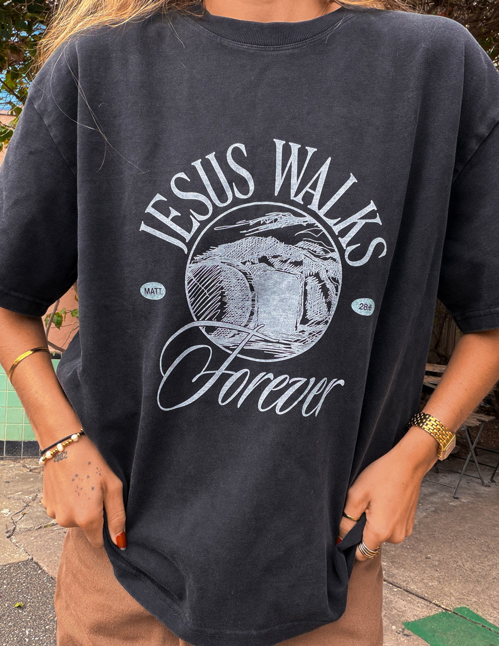 Jesus Walks Heavyweight Tee by Elevated Faith