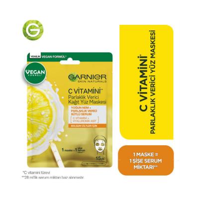 Garnier Vitamin C Brightening Sheet Face Mask for All Skin Types - Nourishing, Hydrating, and Brightening Skincare by Beauty Care Bag