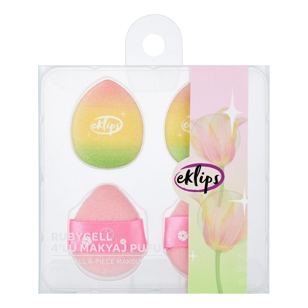 Eklips Rubycell Makeup Sponge Puff Set 4-Pack by Beauty Care Bag