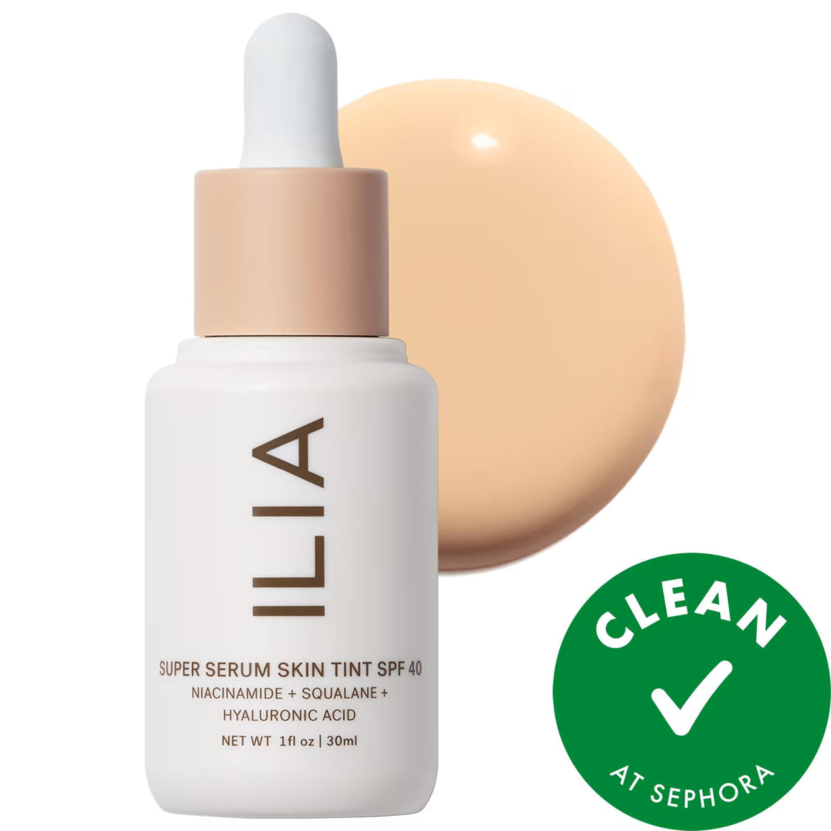Ilia Super Serum Skin Tint SPF 40: Hydrating Skincare Foundation with Hyaluronic Acid & Niacinamide for Dewy, Light Coverage & Mineral Sun Protection by Beauty Care Bag