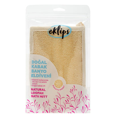 Eklips Natural Exfoliating Bath Glove with Gourd Fiber - Gentle Skincare, Cellulite Prevention, and Eco-Friendly by Beauty Care Bag