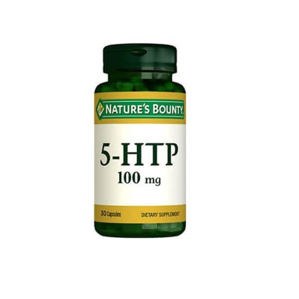 Nature's Bounty 5-HTP Supplement 100 mg Capsules - Mood Support & Serotonin Booster - 30 Count Dietary Supplement by Beauty Care Bag