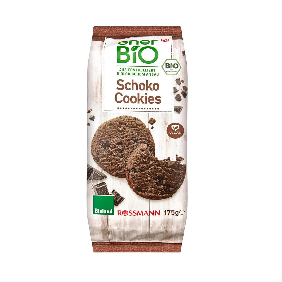 EnerBio Organic Chocolate Cookies Crunchy Snack 175g by Beauty Care Bag