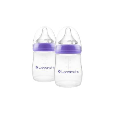 Lansinoh Baby Bottle Set with NaturalWave Nipple, BPA-free, Anti-colic, 160ml by Beauty Care Bag
