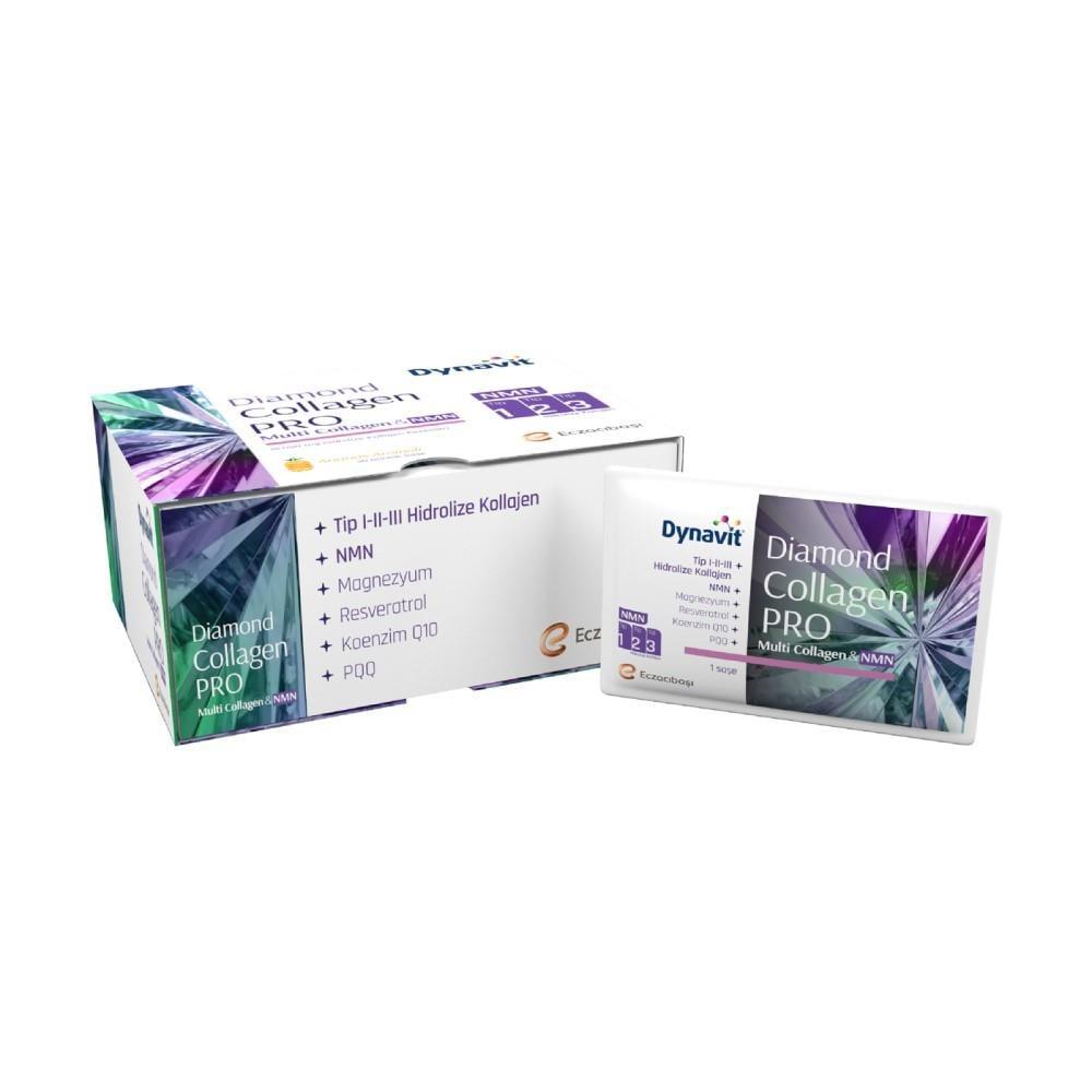 Dynavit Diamond NMN Collagen Pro 30 Sachets - Anti-Aging Collagen Supplement with NMN, Resveratrol, and Magnesium by Beauty Care Bag