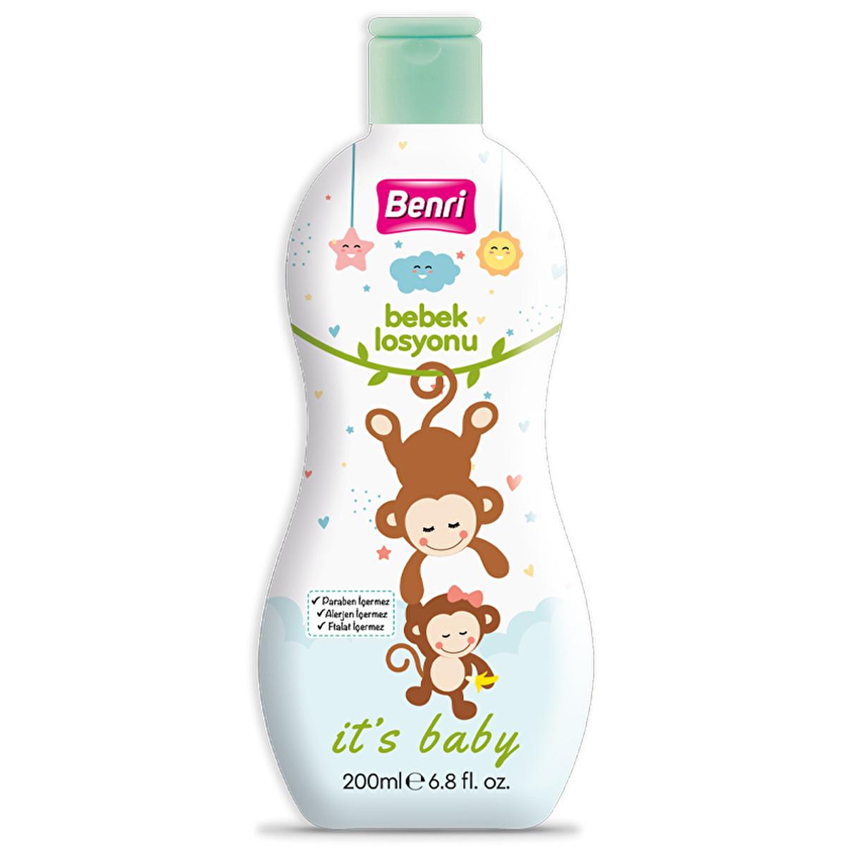 Benri hypoallergenic baby lotion with aloe vera and vitamin E, 200ml