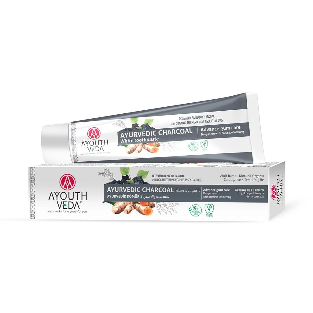 Ayouth Veda Charcoal Toothpaste for Natural Brightening 100 ml by Beauty Care Bag