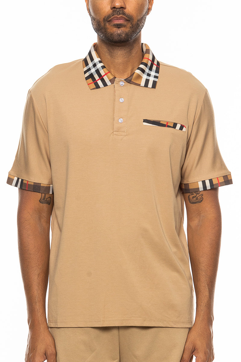 Checkered Detail Polo by Lime Milo