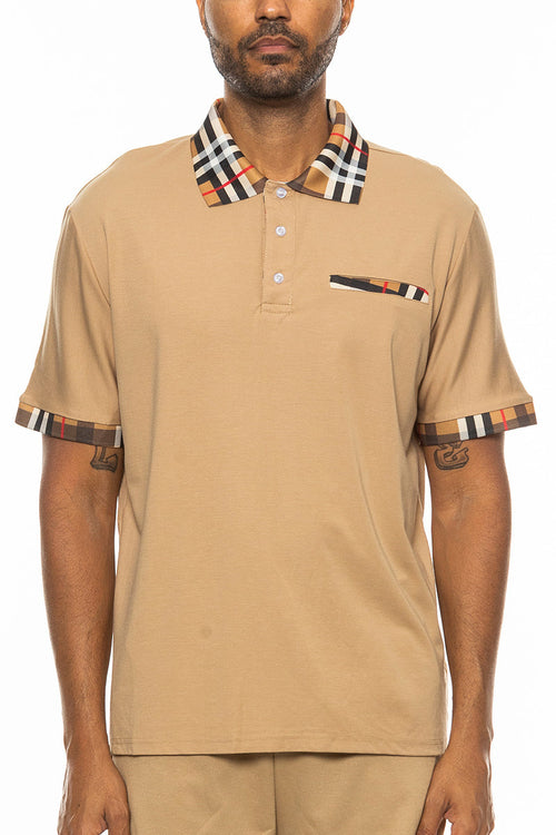 Checkered Detail Polo by Lime Milo