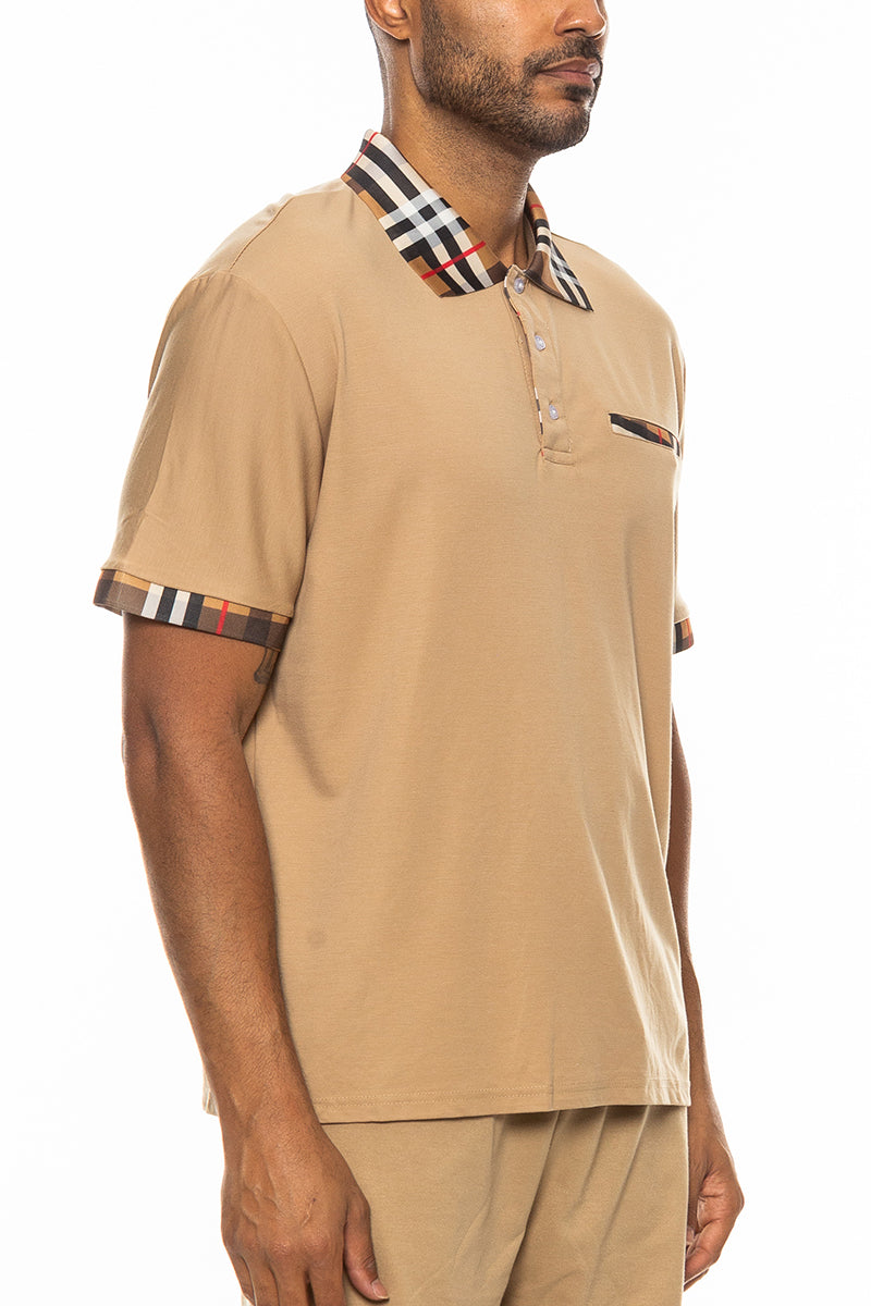 Checkered Detail Polo by Lime Milo