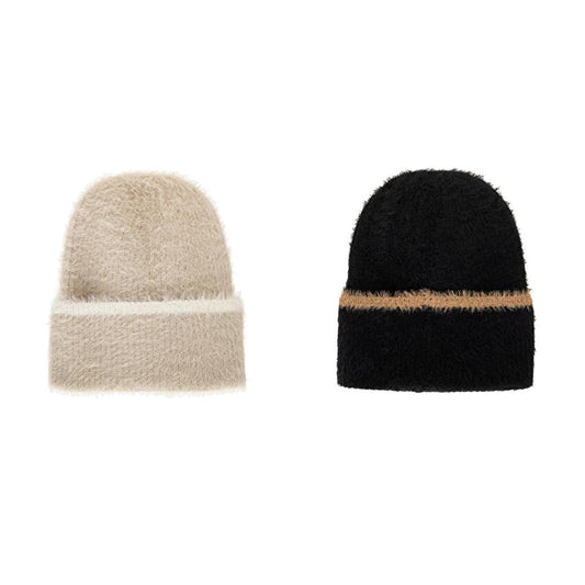 Eklips Striped Fuzzy Beanie (Assorted) by Beauty Care Bag