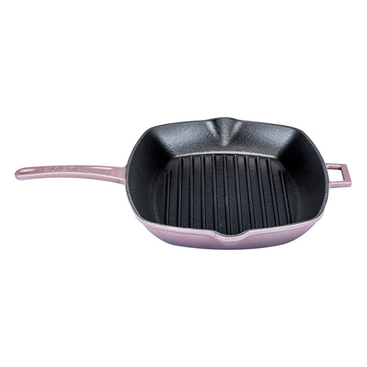 Lava cast iron rectangular enamel grill pan