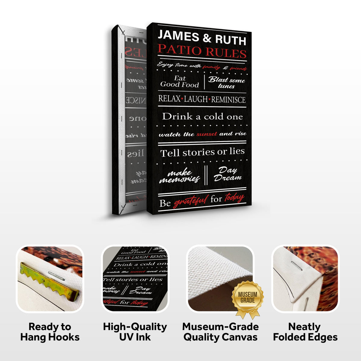 Patio Rules Sign by Tailored Canvases