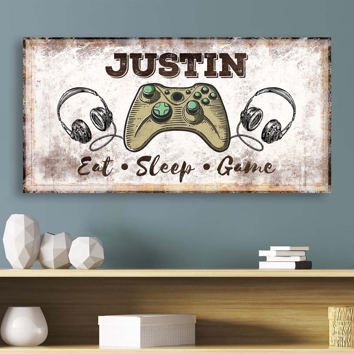 Eat Sleep Game Sign by Tailored Canvases