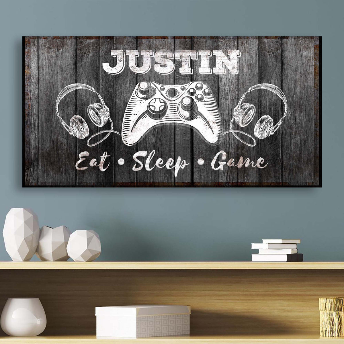 Eat Sleep Game Sign by Tailored Canvases
