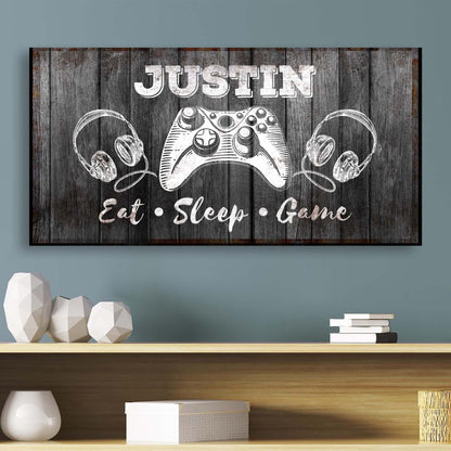 Eat Sleep Game Sign by Tailored Canvases