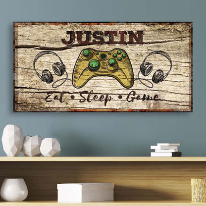 Eat Sleep Game Sign by Tailored Canvases