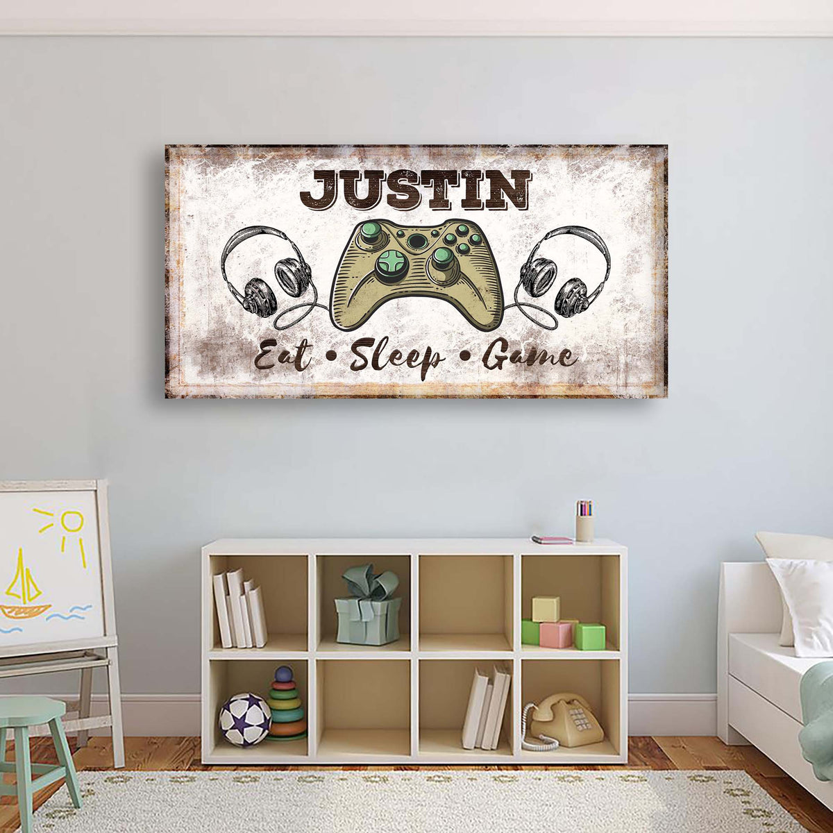 Eat Sleep Game Sign by Tailored Canvases
