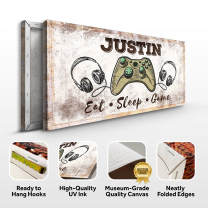 Eat Sleep Game Sign by Tailored Canvases