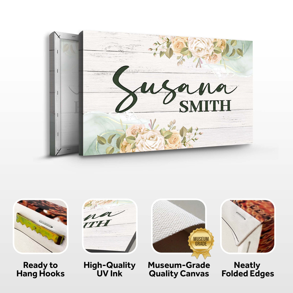 Floral Girls Room Sign by Tailored Canvases
