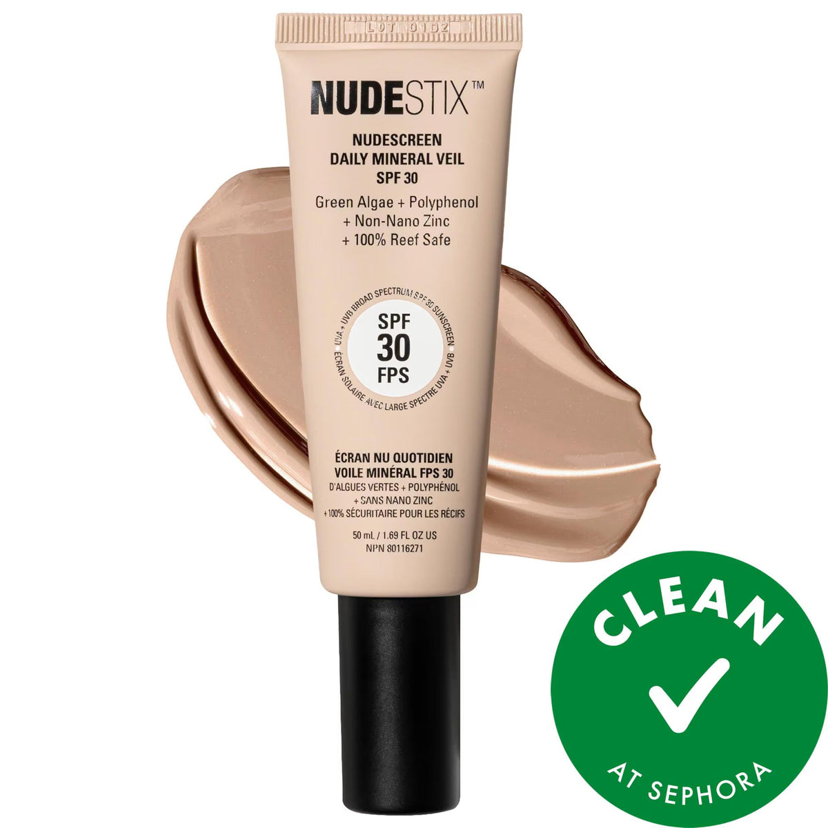Nudescreen Mineral Sunscreen SPF 30 - Reef-Safe, Cruelty-Free, and Gluten-Free with Non-Nano Zinc Oxide by Beauty Care Bag