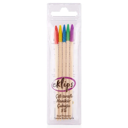 Eklips Wooden Manicure Sticks for Nail Care 5-Pack by Beauty Care Bag
