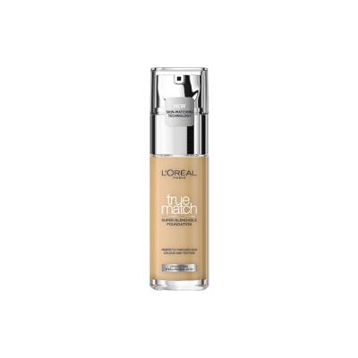 L'Oreal Paris True Match Liquid Foundation: Hydrating, Natural Finish - 3.D/3.W Warm Undertone, Evens Skin Tone, Enriched with Hyaluronic Acid & Vitamin E by Beauty Care Bag