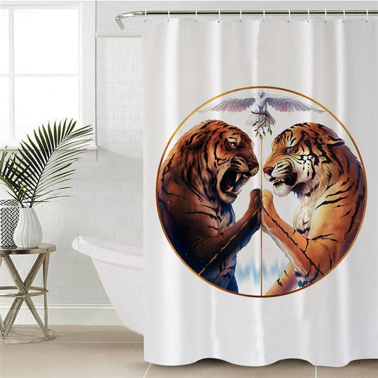 Tiger Peace Shower Curtain by Amethyst Hera