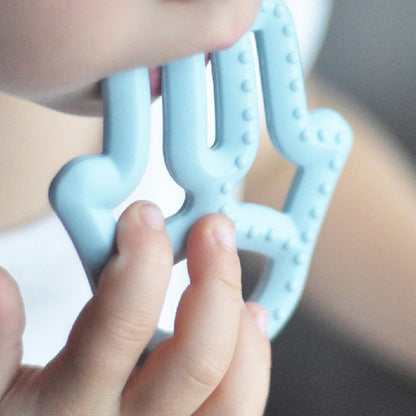 OiOi Baby Silicone Teether - Mineral Blue, Safe & Effective Teething Relief for Infants by Beauty Care Bag