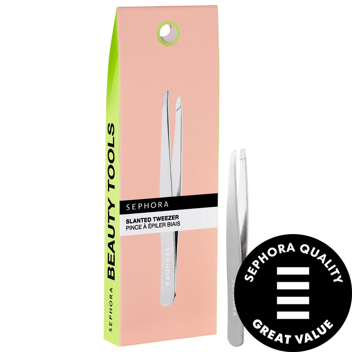 Slant Eyebrow Tweezer - Precision Stainless Steel Tweezers for Expert Eyebrow Shaping and Hair Removal by Beauty Care Bag