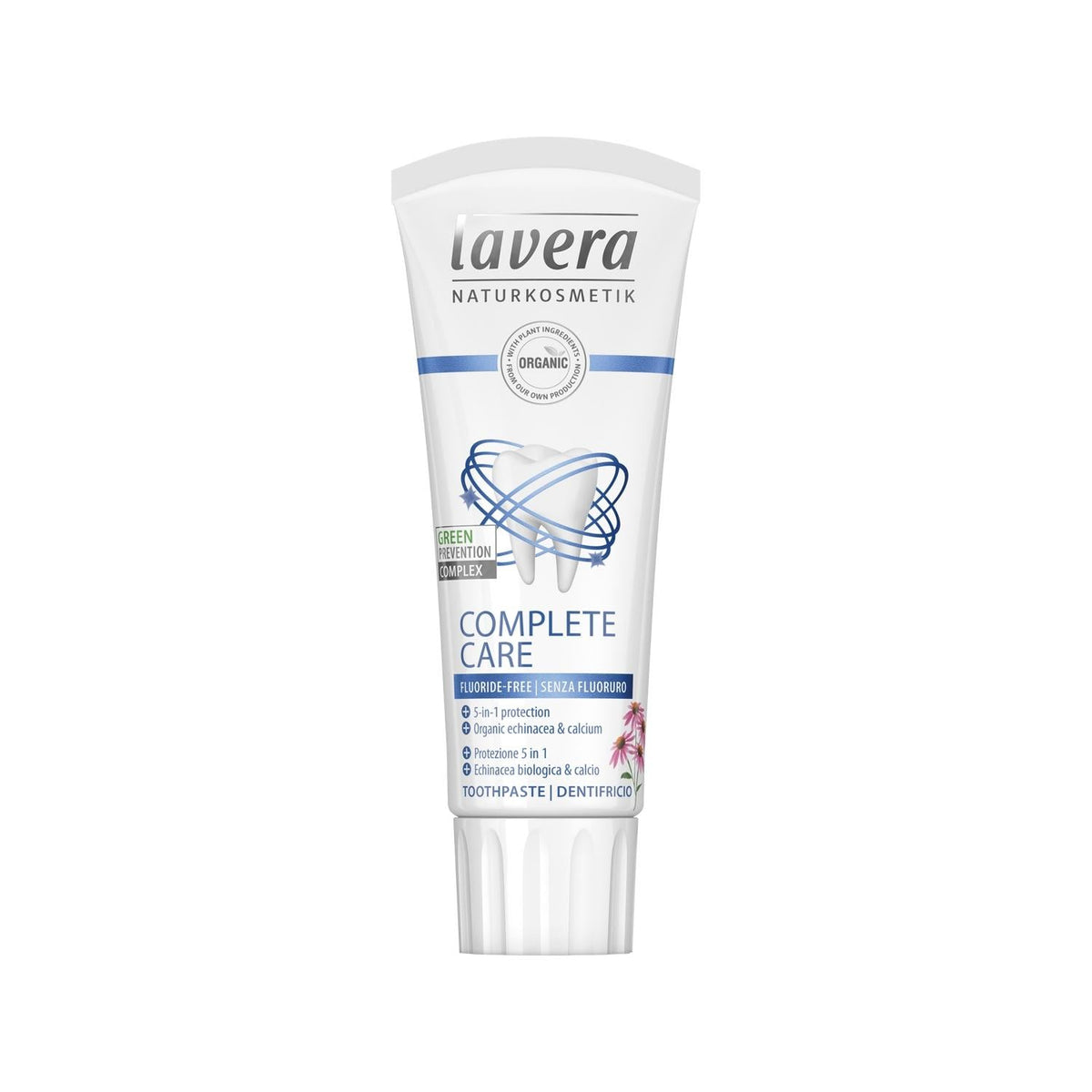 Lavera Fluoride-Free Toothpaste: Complete Natural Oral Care for Sensitive Teeth - Gentle, Effective & Travel-Friendly (2.54 fl oz) by Beauty Care Bag