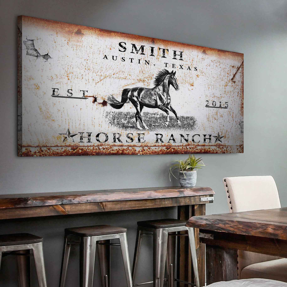 Rustic Horse Ranch Sign by Tailored Canvases