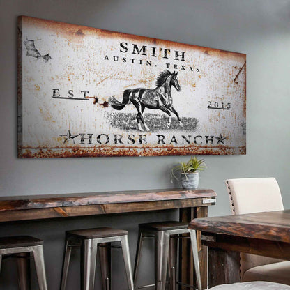 Rustic Horse Ranch Sign by Tailored Canvases
