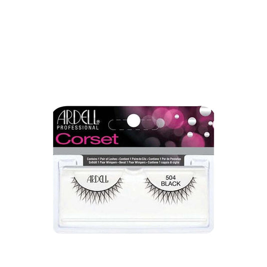 Ardell Corset False Eyelashes 504 Black - Reusable, Easy to Apply, Enhances Natural Lashes by Beauty Care Bag