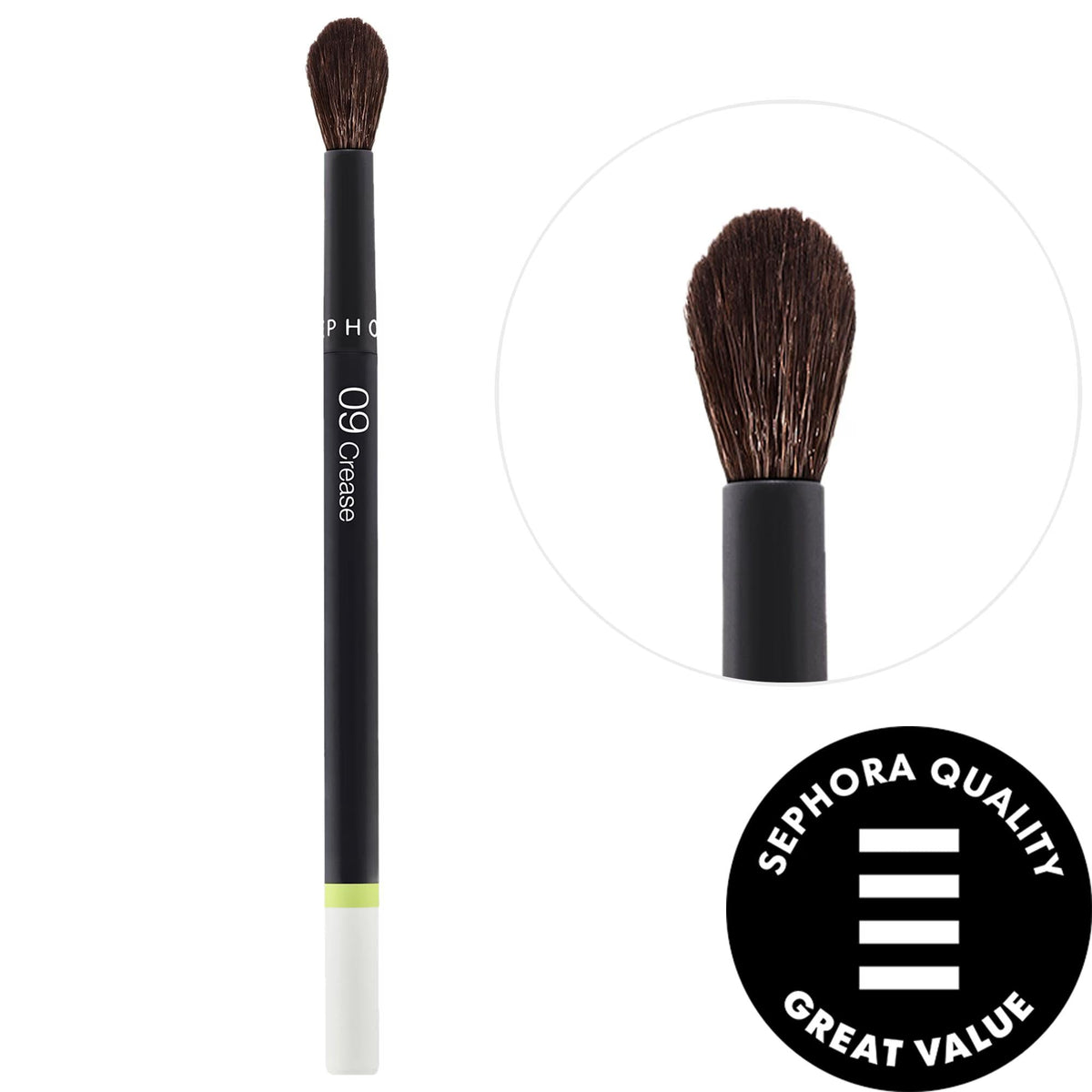 SEPHORA COLLECTION Vegan Crease Eyeshadow Brush - 09: Precise Blending, Sustainable Beauty by Beauty Care Bag