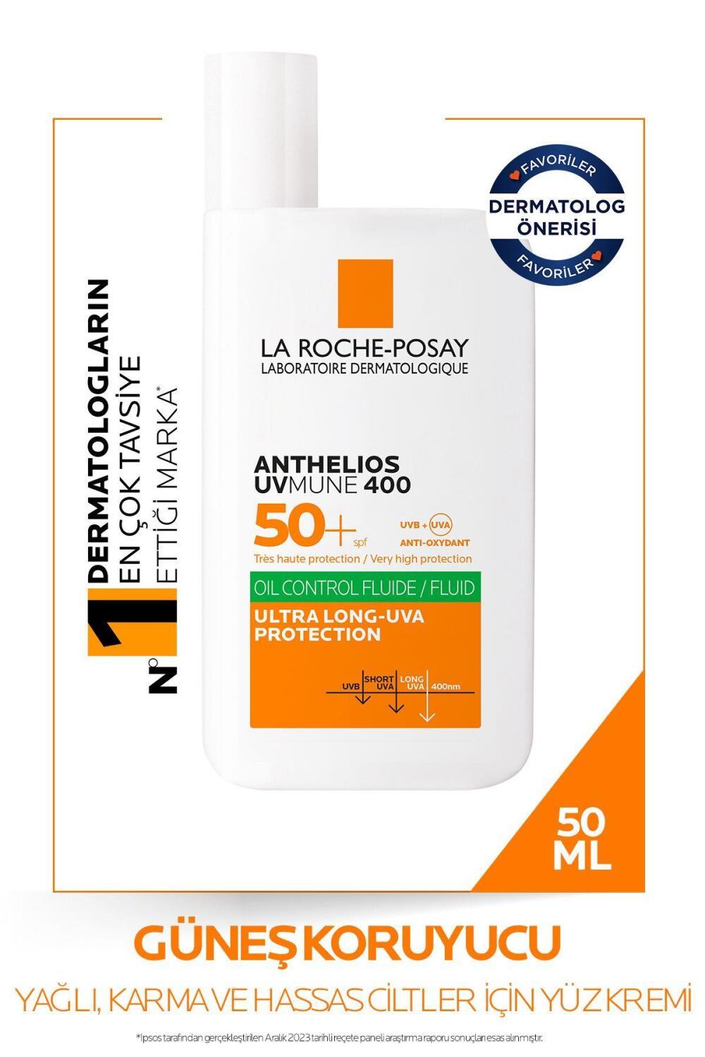 La Roche-Posay Anthelios Oil Control Facial Sunscreen SPF 50+ - UVA/UVB Protection for Oily & Sensitive Skin, Non-Comedogenic, Matte Finish by Beauty Care Bag