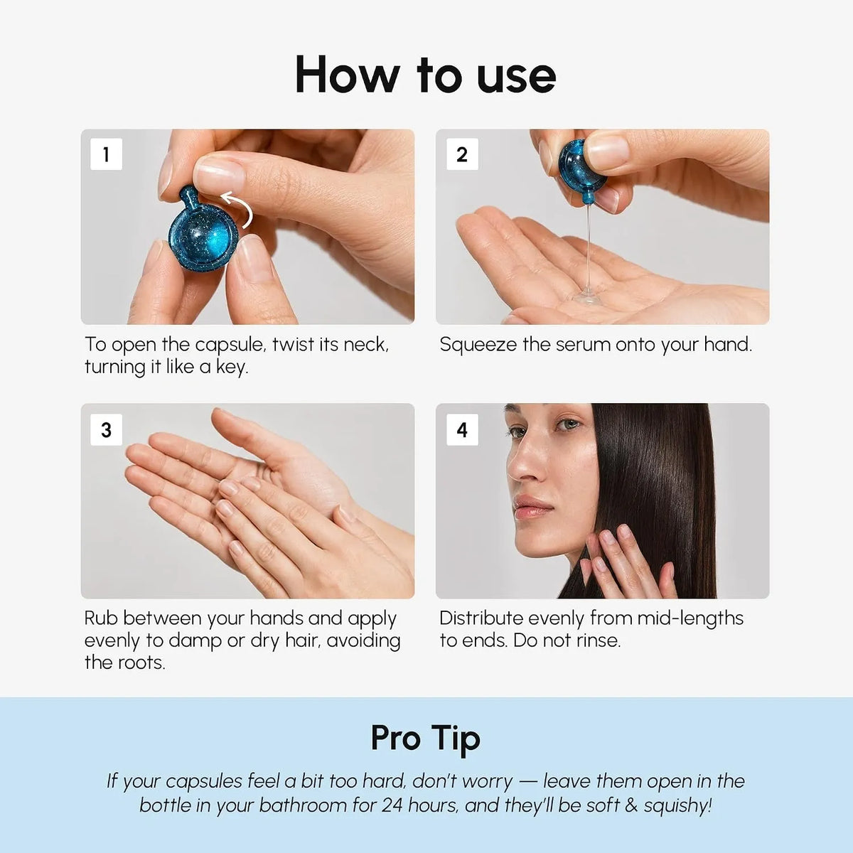 Keratin hair oil capsules – view 3