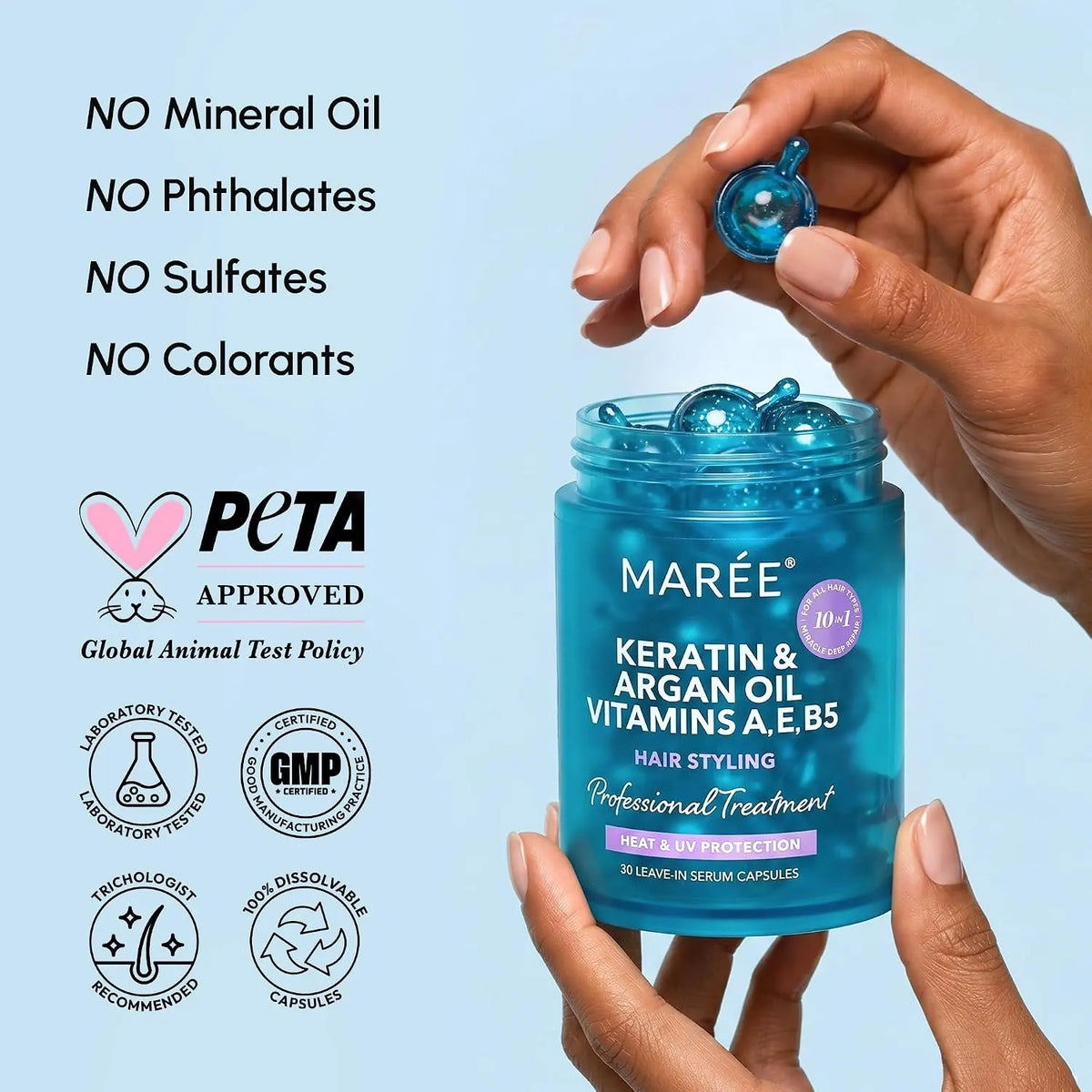Keratin hair oil capsules – view 5