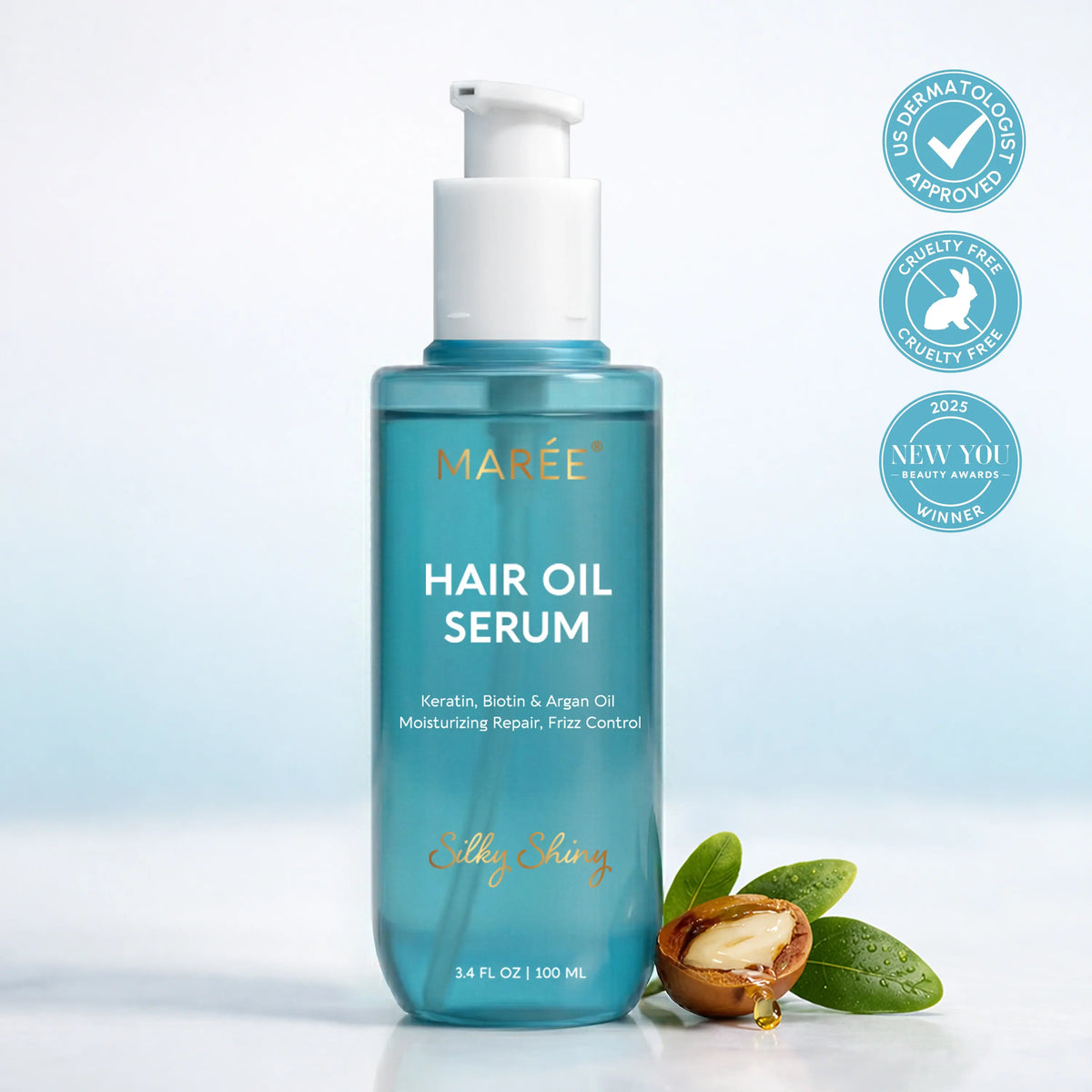 Keratin hair oil serum with argan oil