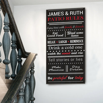 Patio Rules Sign by Tailored Canvases